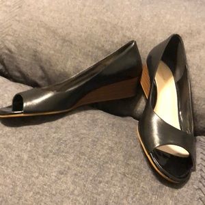 Cole Han Peep toe wedges